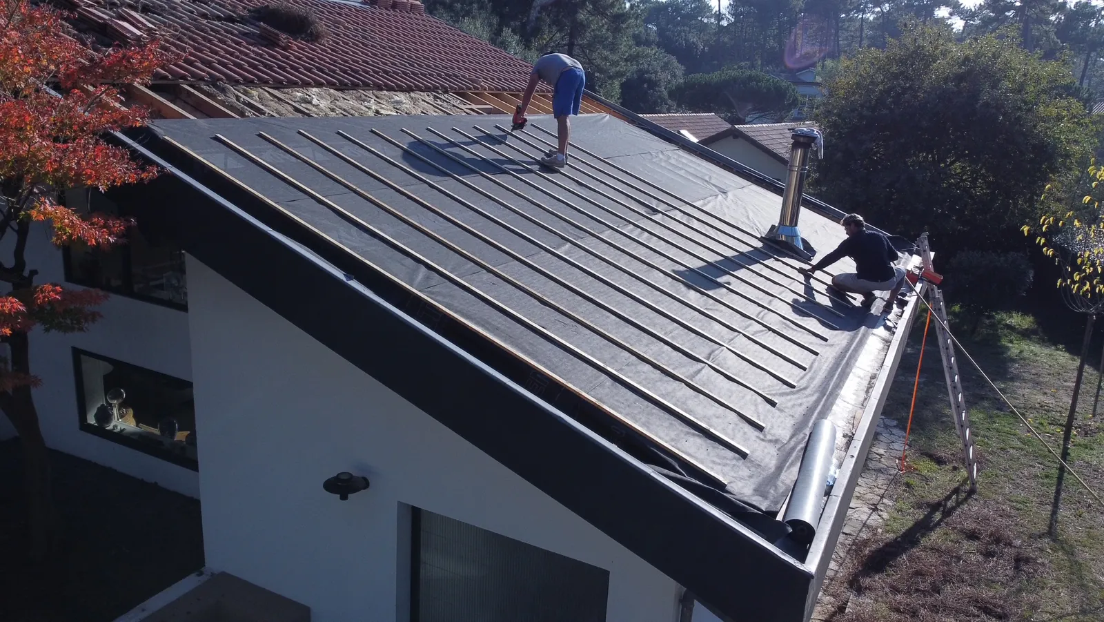 Nos chantiers de couverture : Pose d'une couverture métallique